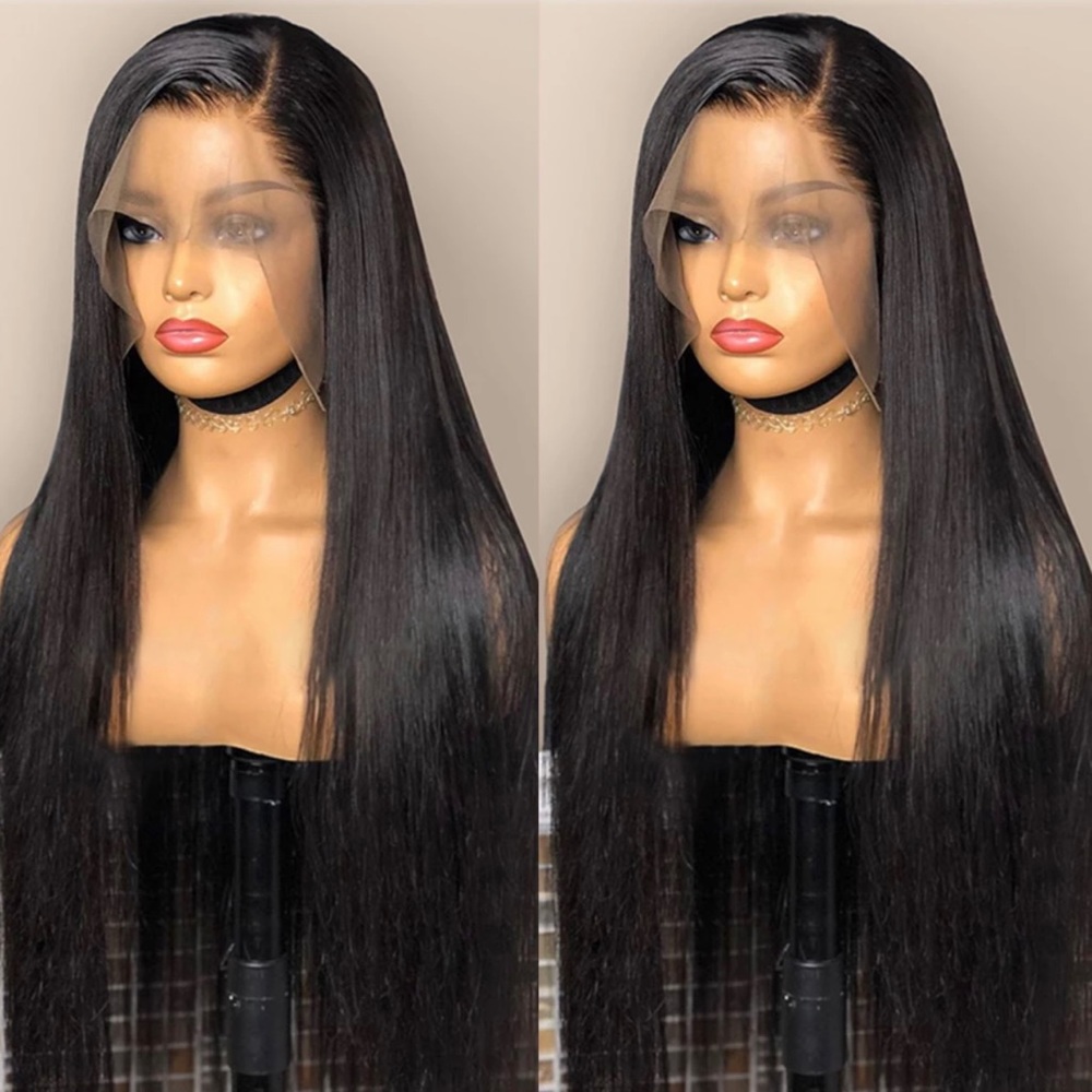 HD lace frontal human hair 250% lace wig pre plucked 13x4 transparent lace front